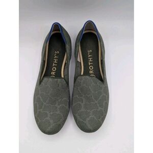 ROTHY'S Womens 7.5 Loafers Rounded Olive Green Safari Slip On Knit Shoes Retired